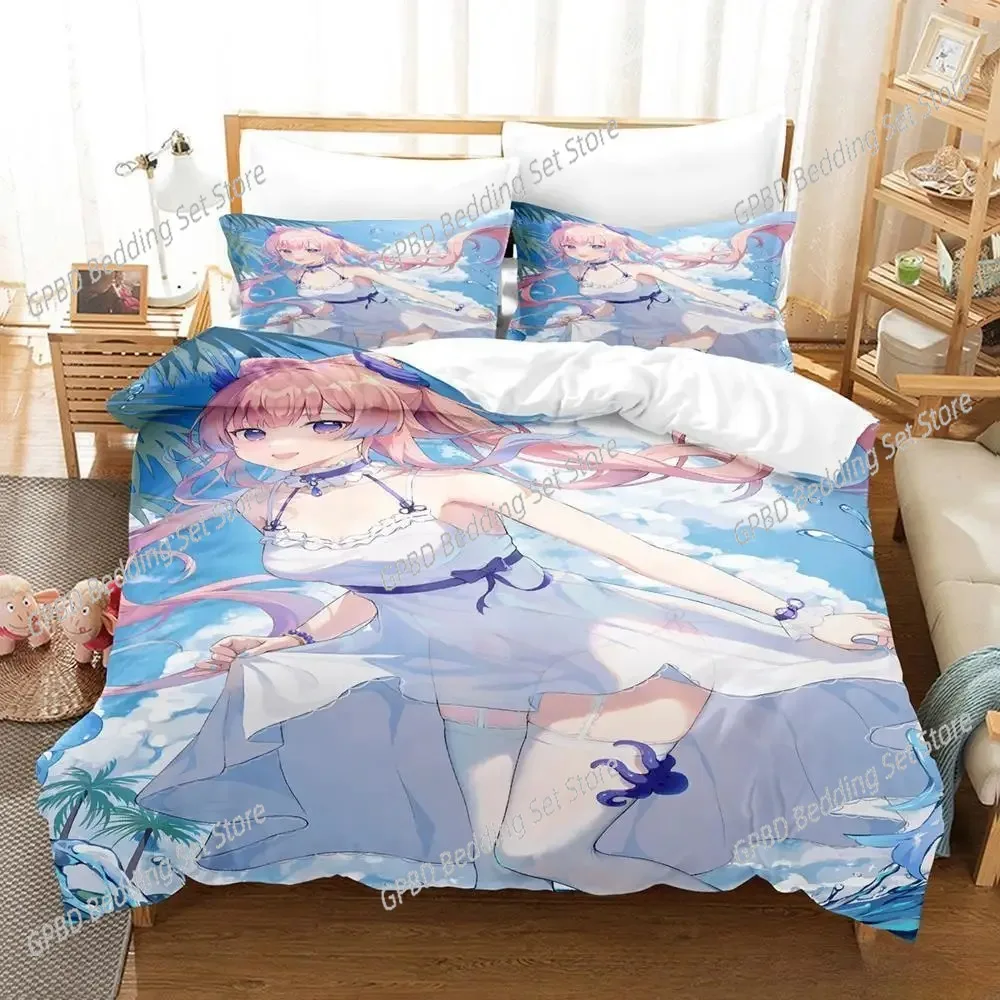 Genshin Impact Sangonomiya Kokomi Bedding Set Cartoon Anime three-piece set Adult Kid Bedroom Duvet cover Sets 3D Kawaii Girls