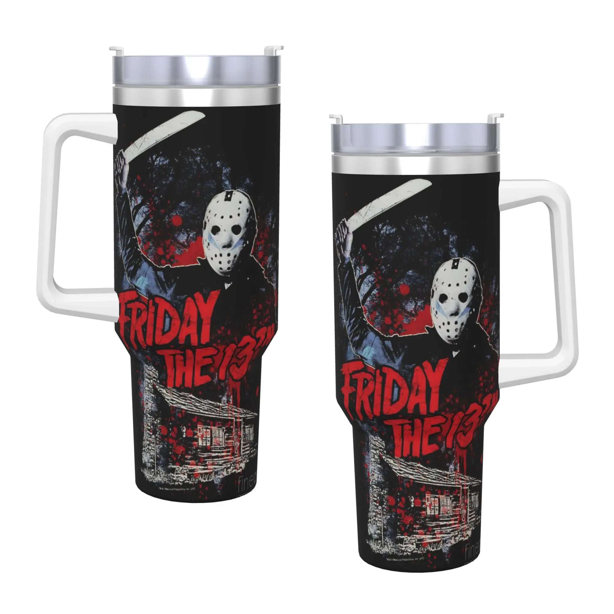 

Friday Jason Voorhees 13-й стакан из нержавеющей стали, дорожная кофейная кружка с соломинкой и крышкой, большие кружки, чашка, бутылка для горячих напитков, воды