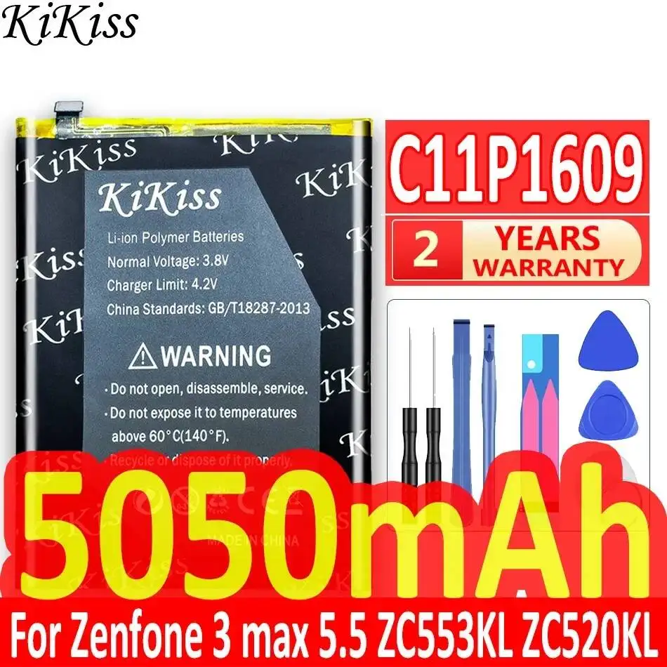 5050mAh C11P1609 Mobile Phone Battery For Asus Zenfone 3 Max 5.5