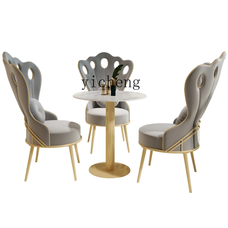 XL Office Conference Table Reception Reception Milk Tea Shop Small round Table One Table Four Chairs Combination