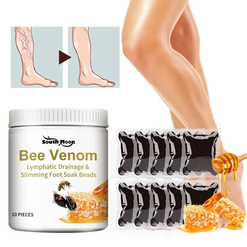 Cuentas de remojo de Venom de abeja para pies, masaje de venas, alivia la incomodidad de las piernas, limpia la piel, hidrata, embellece el cuerpo, cuidado de los pies, salud