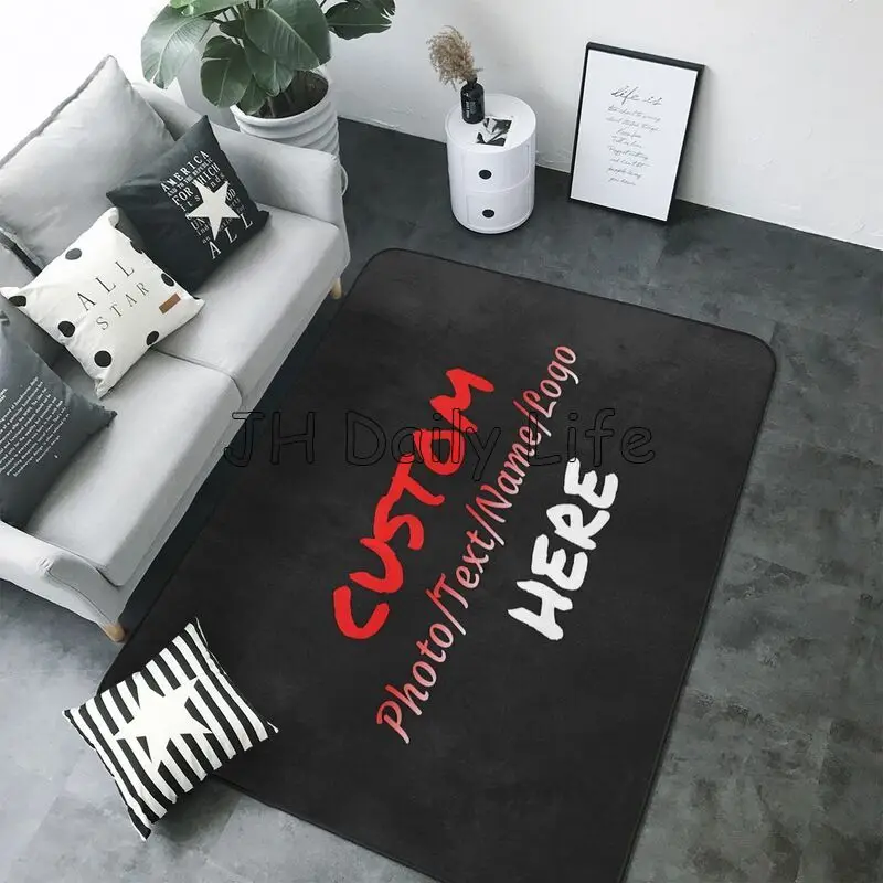 Large Area Rug Personalized Doormat with Your Text Photo Logo Picture Non-Slip Customized Welcome Carpet Door Mats for Entrance