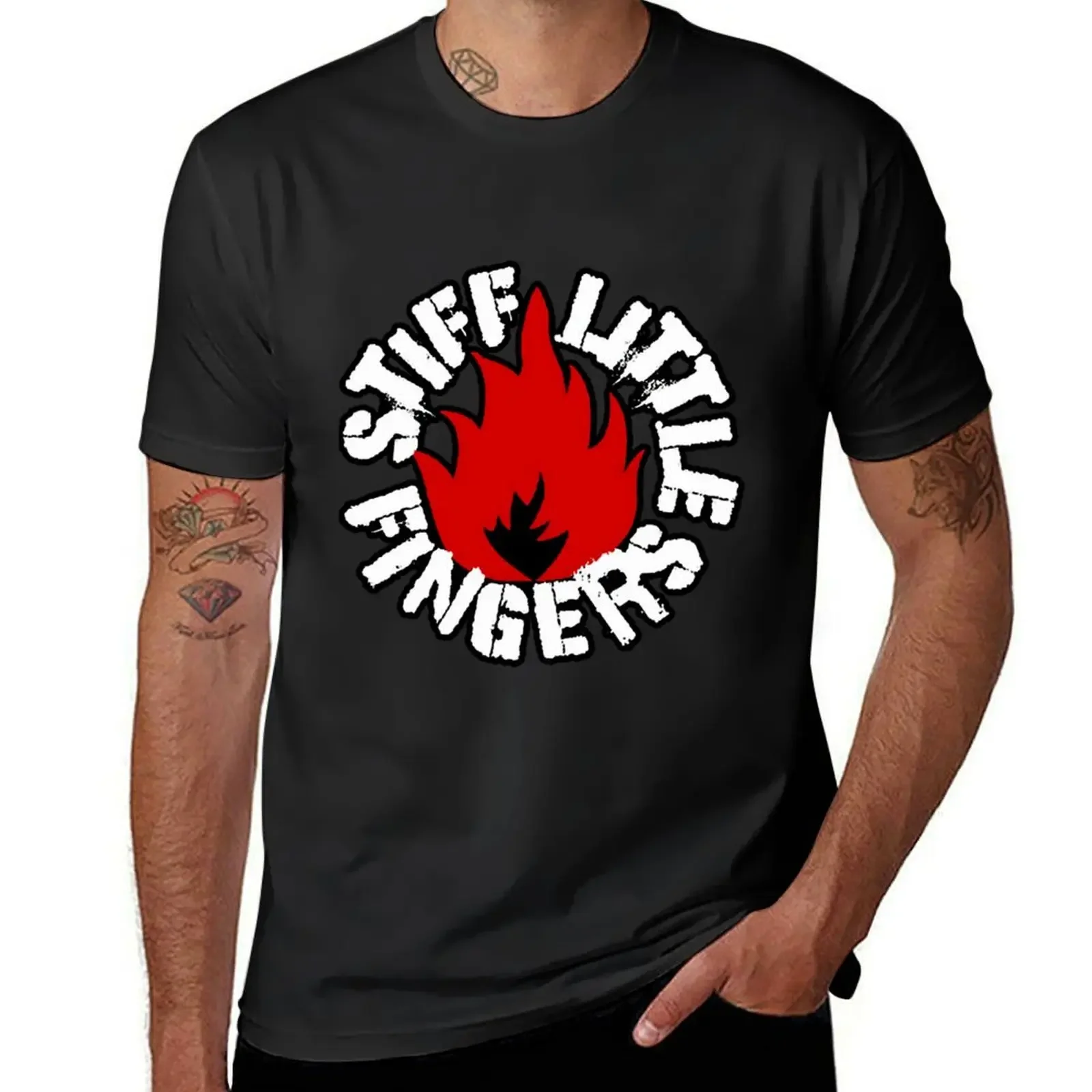 fire on midle T-Shirt anime clothes custom t shirt fitted t shirts for men