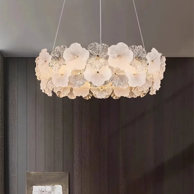 Modern Flower Led Chandeliers Lighting Modern Lustre Glass …