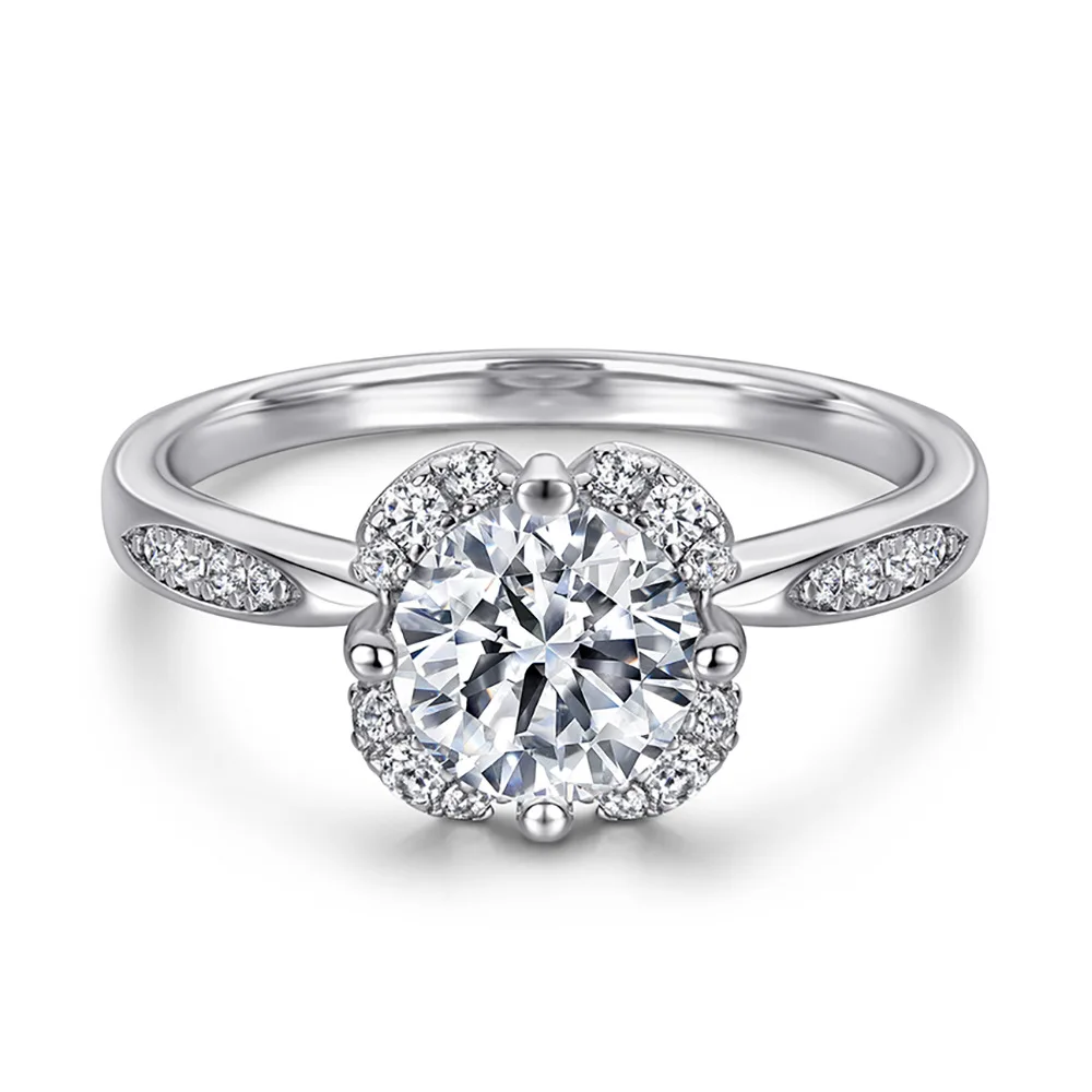 S925 الفضة الاسترليني مطلي 18K الذهب PT950 البلاتين البرسيم قلادة الأقراط، الأحجار الكريمة خاتم الماس زهرة طقم من الحلقان