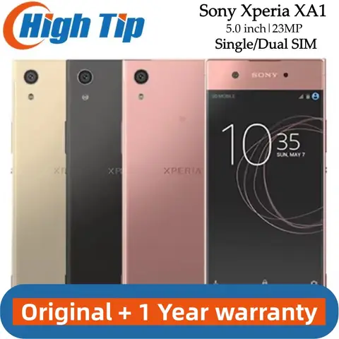 Unlocked Original Sony Xperia XA1 32GB ROM  G3121 G3112 Single/Dual SIM Card 5.0 Inch 23MP 4G LTE SmartPhone GPS WIFI Phone