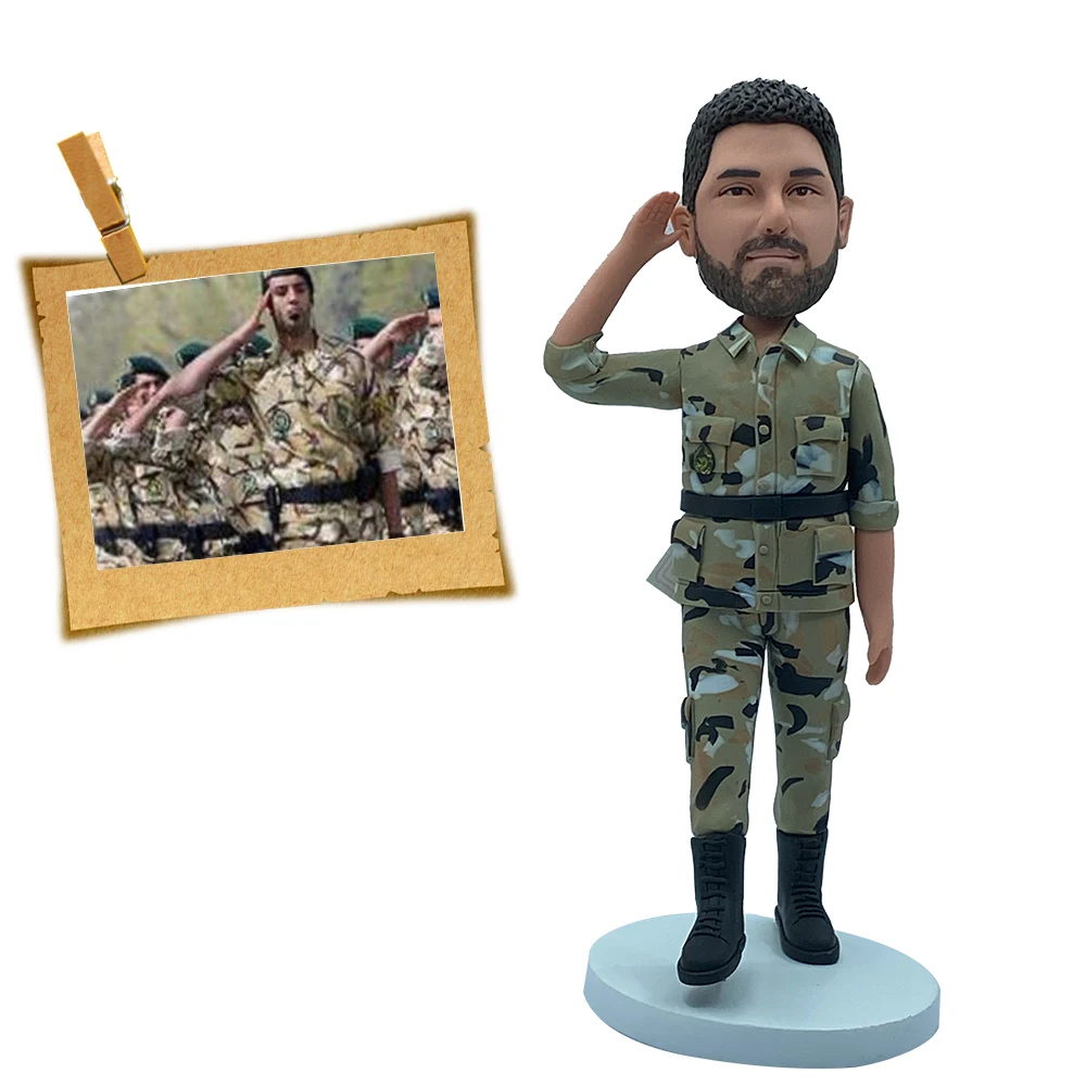 

Custom soldier Bobbleheads Figurine Based on Photos, Personalized Gift for husband and Comrades