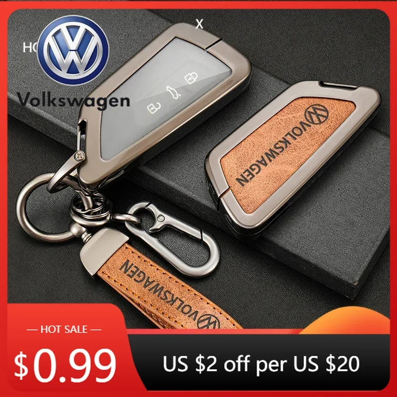 

Чехол для автомобильного ключа из цинкового сплава и кожи для Volkswagen VW Golf 8 MK8 ID.3 ID.4 ID-6 2022 2023 MK8 Cupra Acce