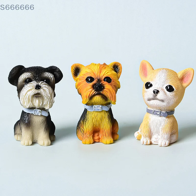 

Car Ornament Cute Cartoon Dogs Action Figure For Girls Gifts Auto Dashboard Dog Doll Car Decoration