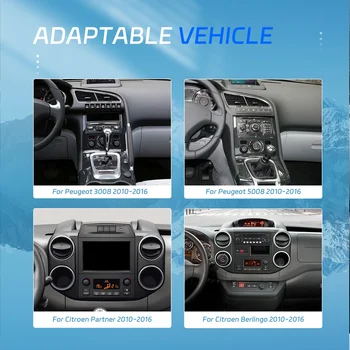 適用於標緻3008/5008/Partner/雪鐵龍Berlingo(2010-2016款)的安卓車用收音機,支援多媒體CarPlay,內建導航和GPS功能。 8 最佳銷售 標緻5008車用收音機GPS - №3
