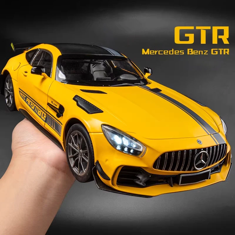 

1:18 Mercedes-Benz GTR зеленый Демон литой игрушечный автомобиль из сплава Модель со звуком и интерьером детская игрушка коллекционные предметы подарок на день рождения