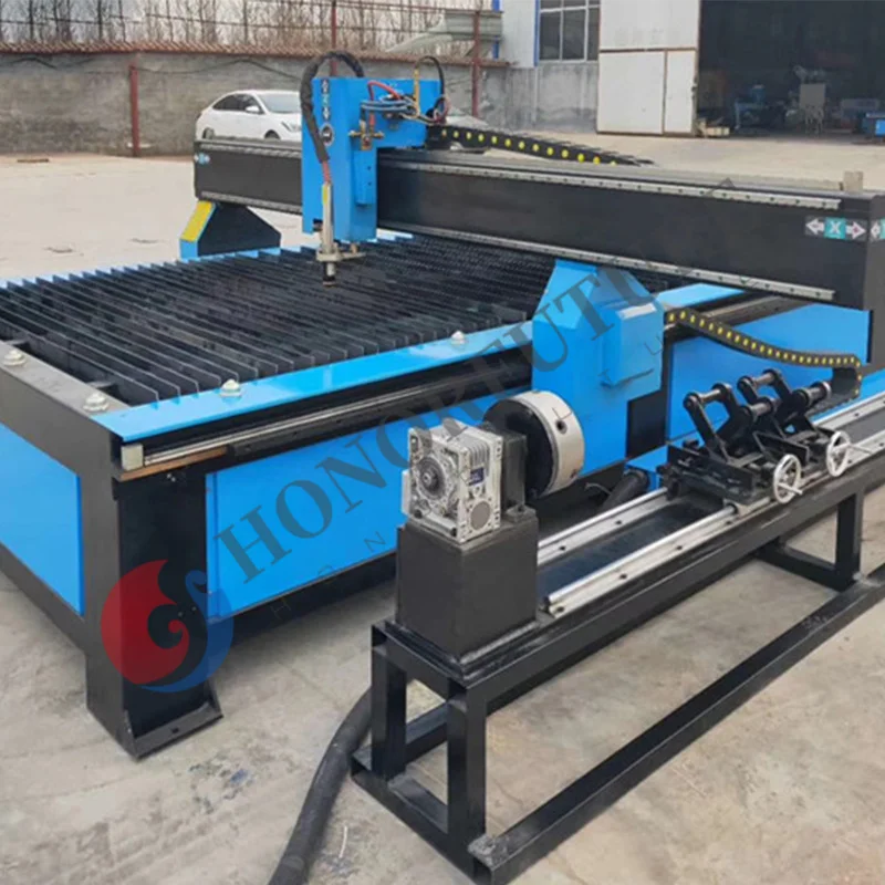 

English Software 4*8Ft 5*10Ft Large Size Plasma Cutting Machine For Steel Pipe And Flat Table Cutting