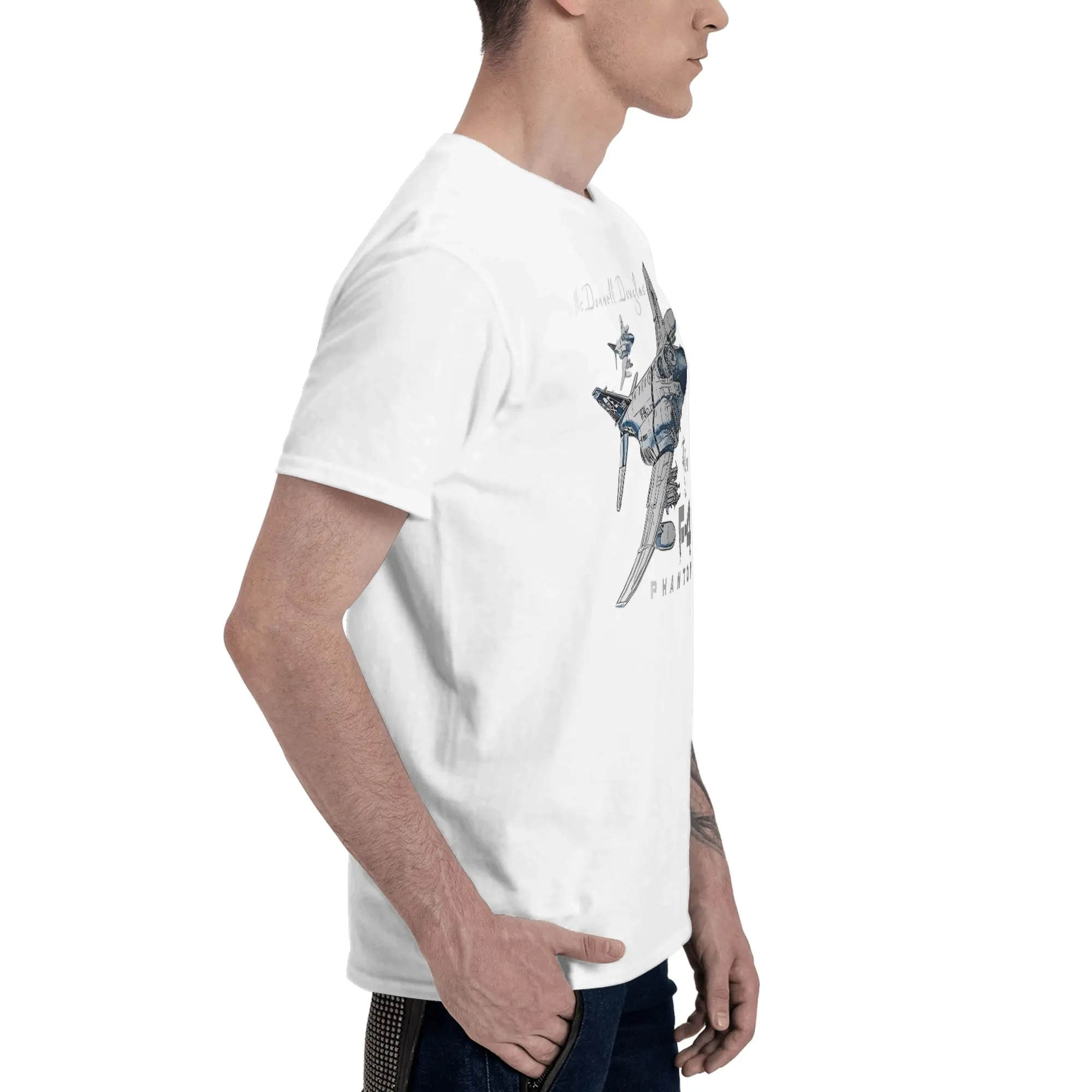 McDonnel Douglas F-4 Phantom Fighterjet Soft And Glutinous Reversible T-shirt Niche Sweet Cool Cotton Tee