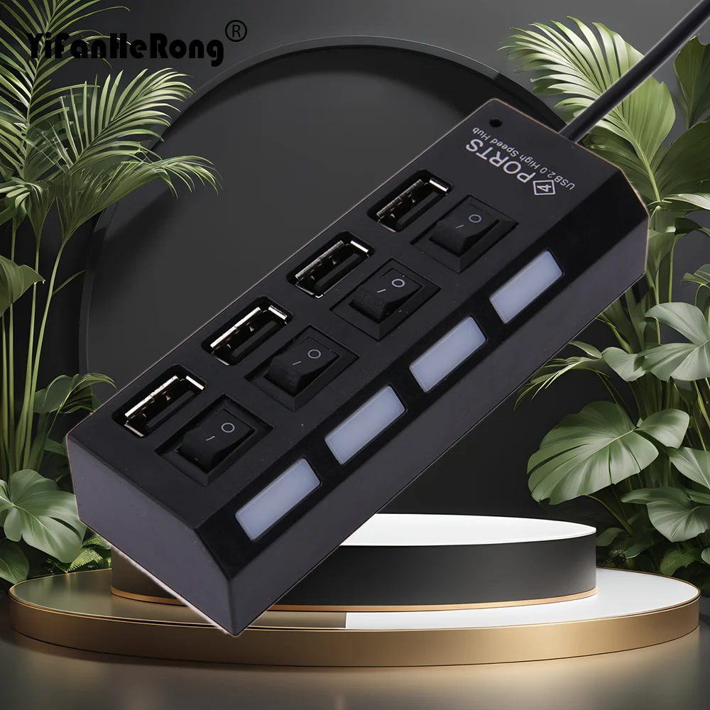 

4/7 в 1 Multi USB-разветвитель-концентратор USB-концентратор 2.0 Используйте адаптер питания USB 2.0 Многофункциональный расширитель-переключатель-концентратор Док-станции Кабель 30 см