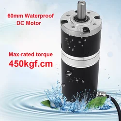 60mm 24V Waterproof Dustproof IP68 Planetary Reduction DC Motor high load torque 245kg 18-1660rpm speed for underwater working