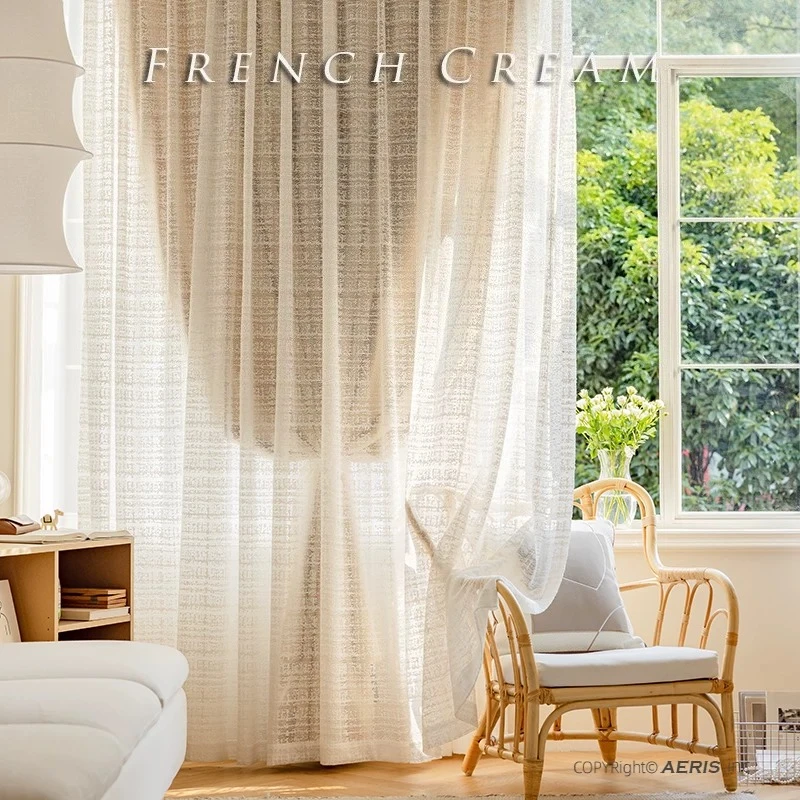 French Cream Dream Double Layer Lace Velvet Thickened Curtains for Living Room Bedroom French Window Customized Finished Product