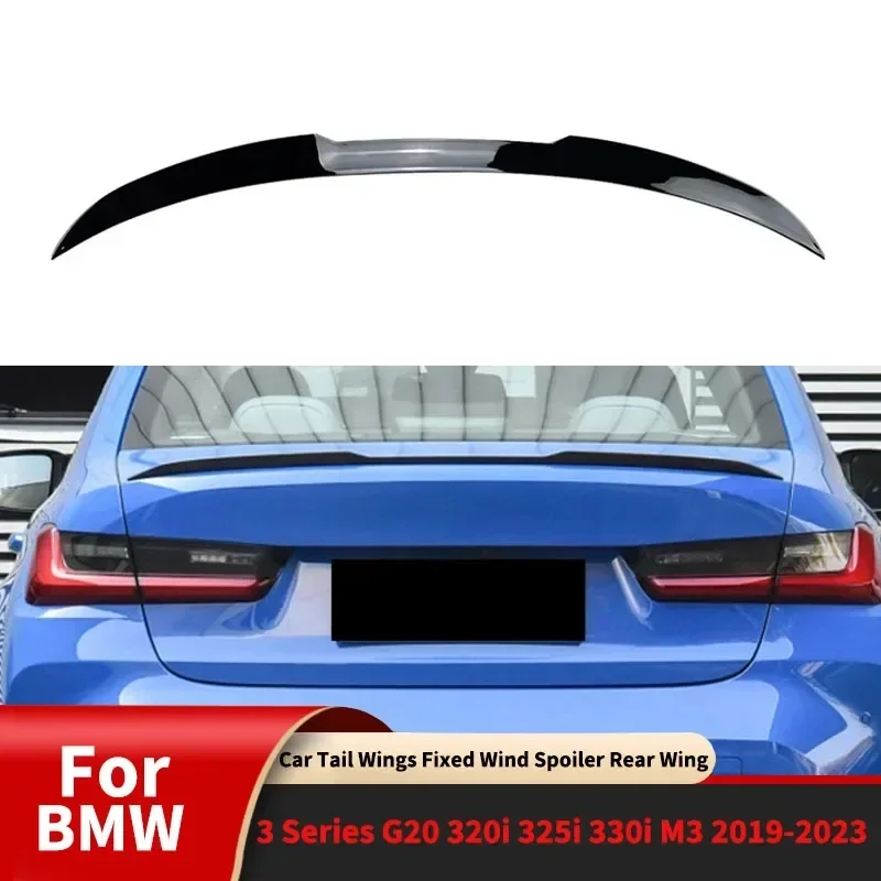 For BMW 3 Series G20 320i 325i 330i M3 2019-2023 Car Tail Wings Fixed Wind Spoiler Rear Wing Auto Decoration Bodykit Accessories