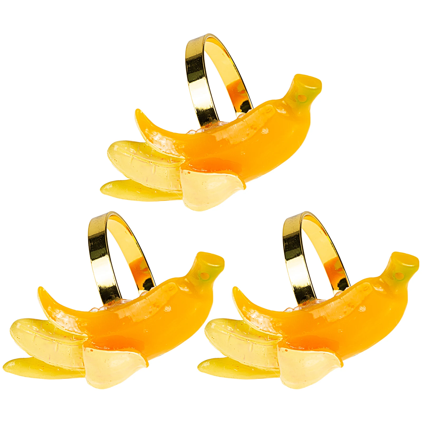 3pcs Fruit Napkin Buckles Metal Decorative Party Dining Table Home Use Cute Wedding Banquet Decor Adorable Small Napkin Rings