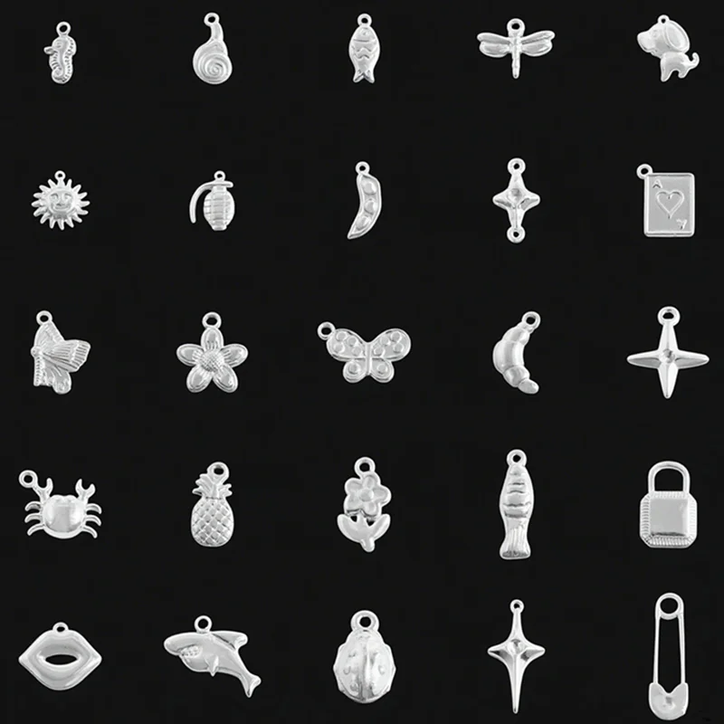 

5pcs Kawaii Charm Flower Star Crab Stainless Steel Pendants For Jewelry Making Supplies Assorted Mini Charms In Bulk DIY Finding