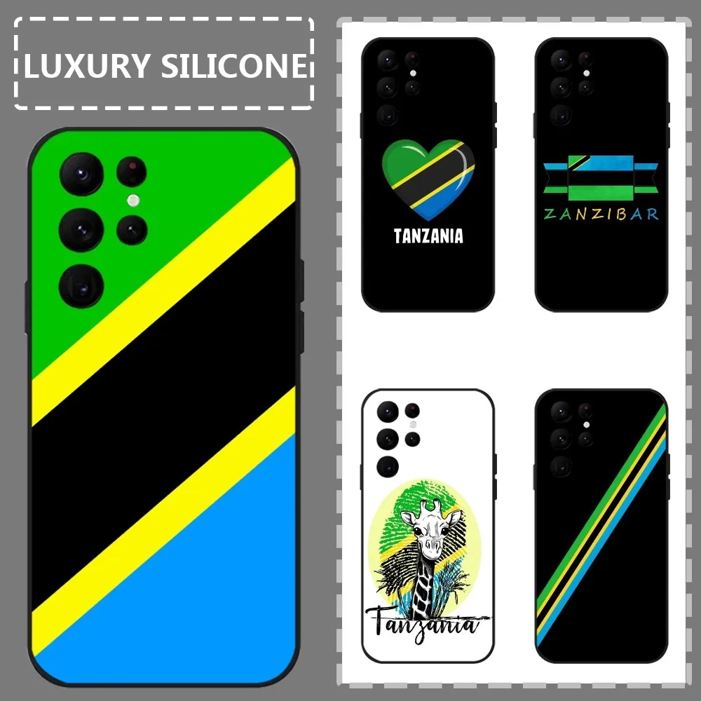 Flag Of Tanzania Pattern Phone Case For Samsung Galaxy S24 Ultra S22 S23 Ultra S21 S20 5G Protective Silicone TPU Funda