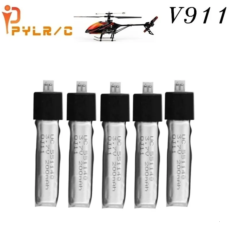 10pcs Wltoys V911 RC Helicopter brushless motor Accessories Bag KV911-0005 F929 F939 BATTERY (5Pcs 3.7V 200mAh Lithium Batteries