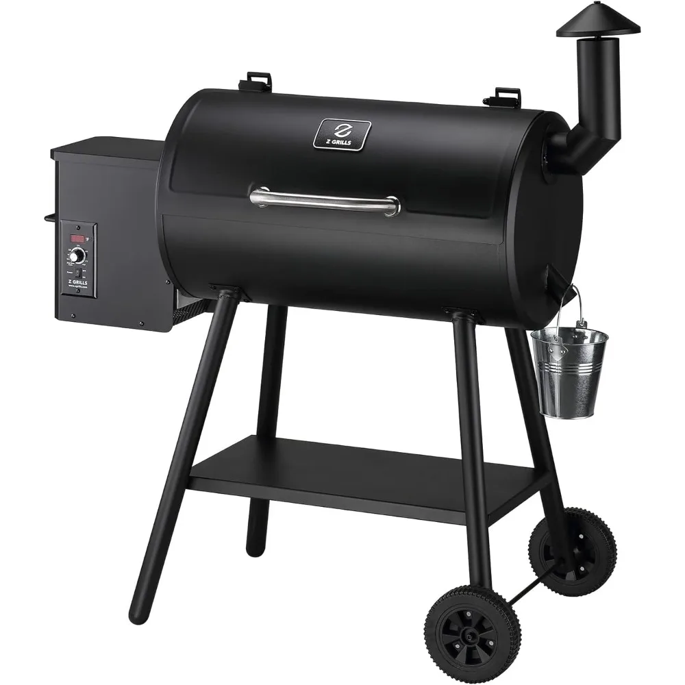 ZPG 550B2 Upgrade Wood Pellet Grill & Smoker, 8 in 1 BBQ Grill Auto Temperature Control, 553 sq in Black