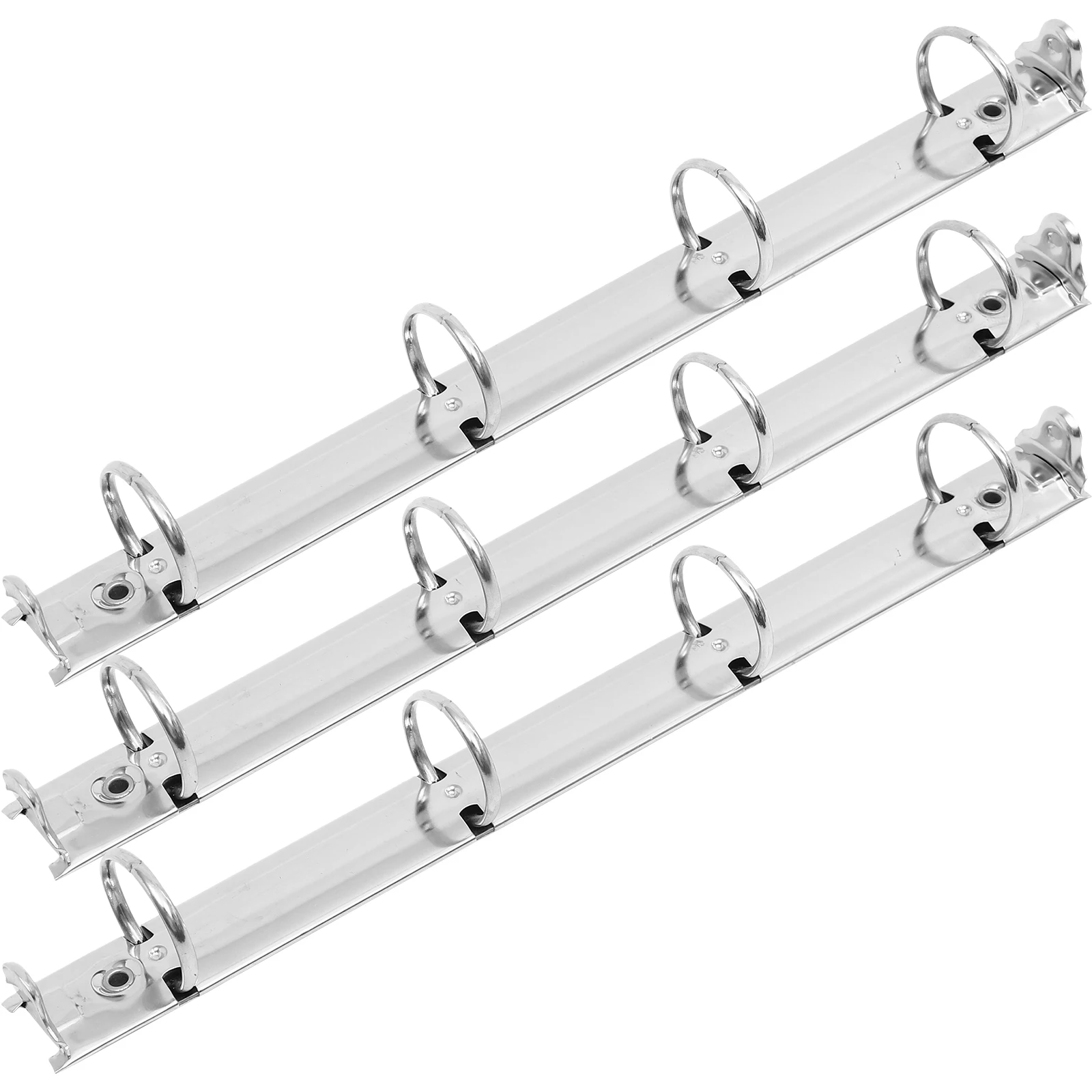 3pcs Metal Ring Binder Clips High Hardness Iron Material Office Supplies Loose Leaf Notebook Planner Folder