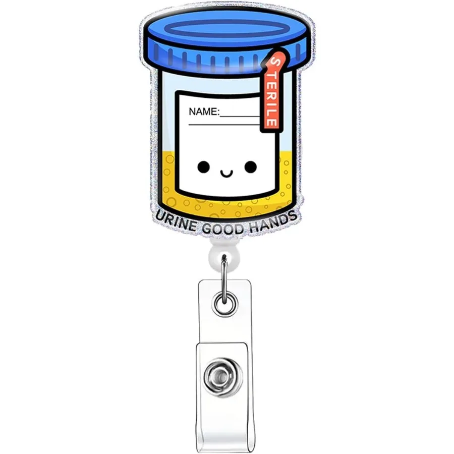 

Милый значок для бутылки лекарств, забавный выдвижной для бейджа для удостоверения личности, выдвижной держатель для бейджа, зажим «крокодил» для медсестры, медицинской помощи