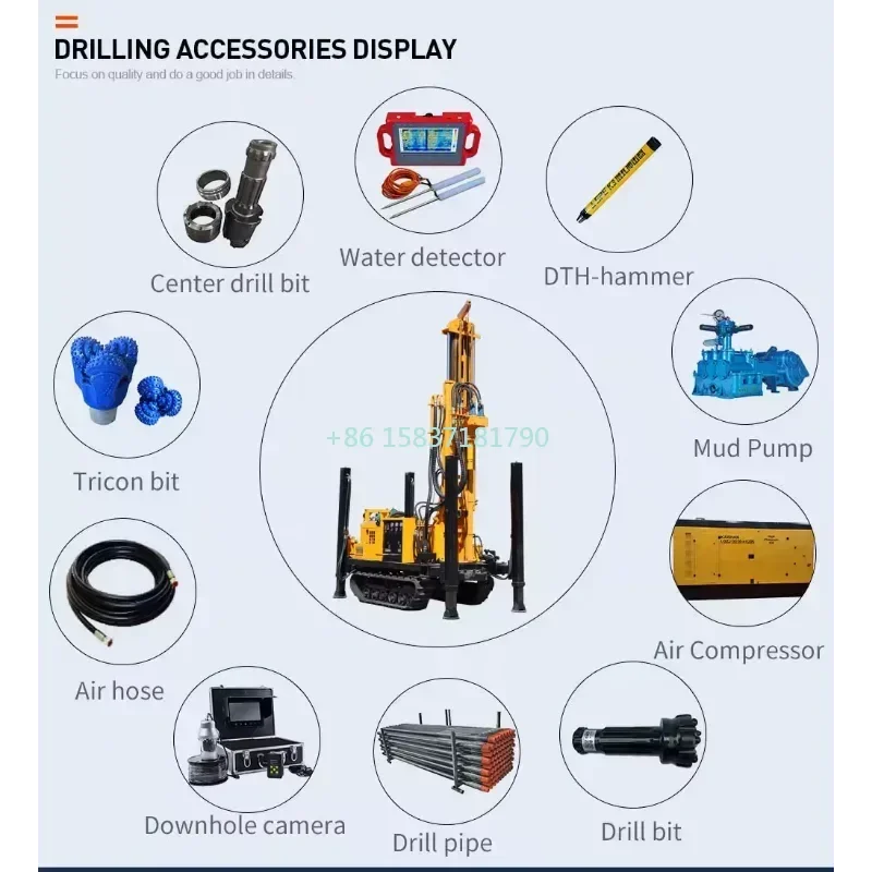 Ground Source Heat Pump Drilling Rig Machine Construction 180m Drill Deep Pneumatic Water Well Drilling Rig Machine for Bulgaria