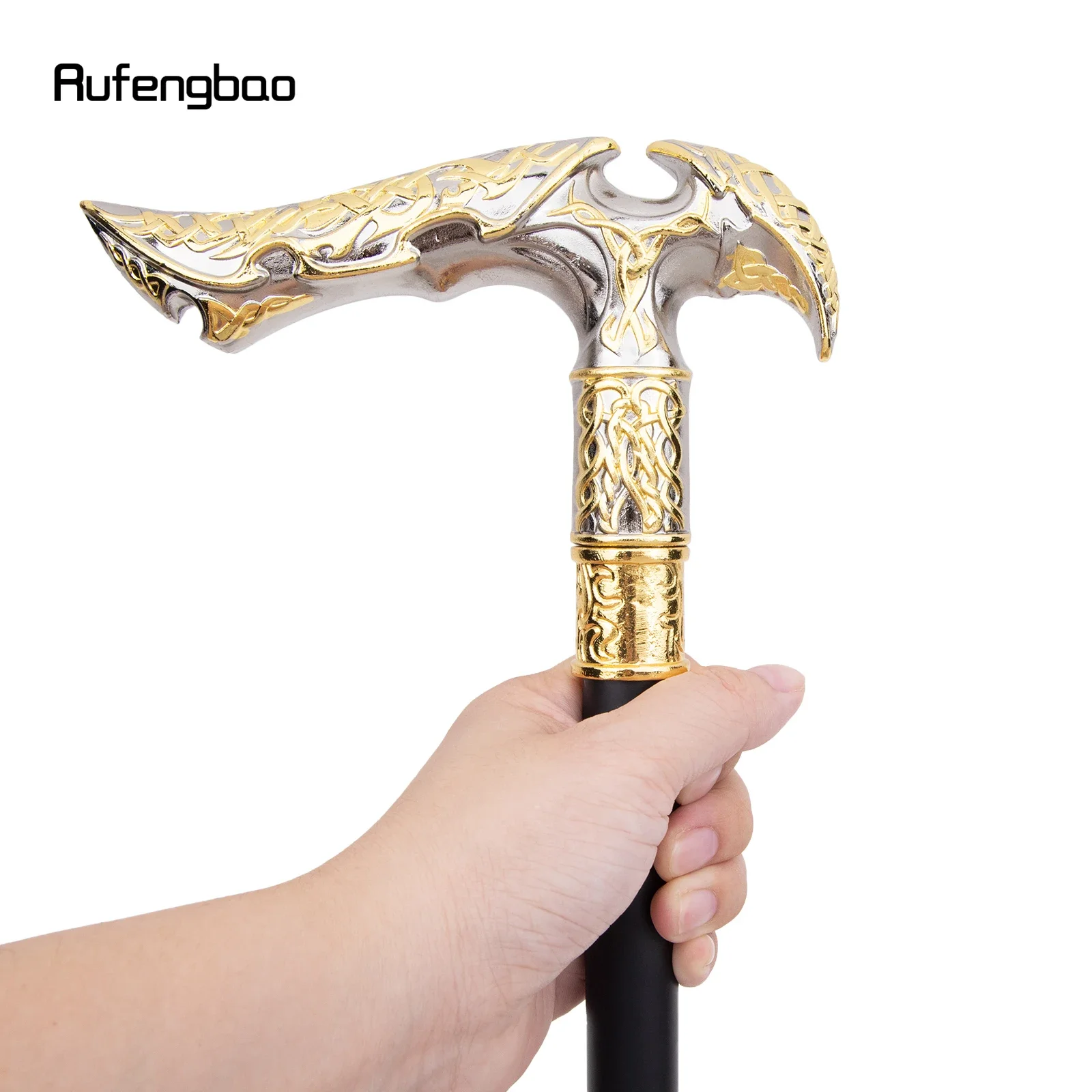 الذهبي الأبيض الفاخرة منحنى زهرة واحدة مشتركة عصا للمشي الزخرفية Cospaly المألوف عصا للمشي هالوين Crosier 92 سنتيمتر