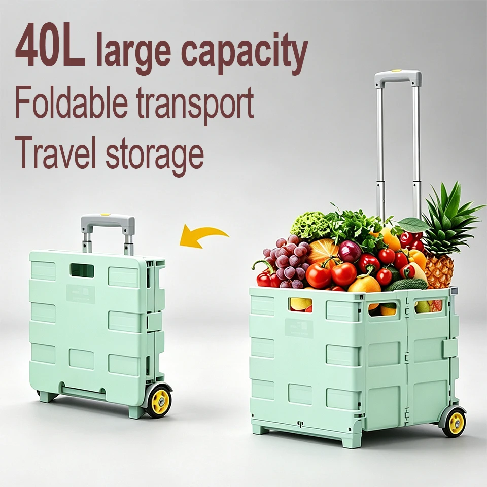 Sports Equipment Cart On Wheels - Boîte de rangement mobile pliable, grande