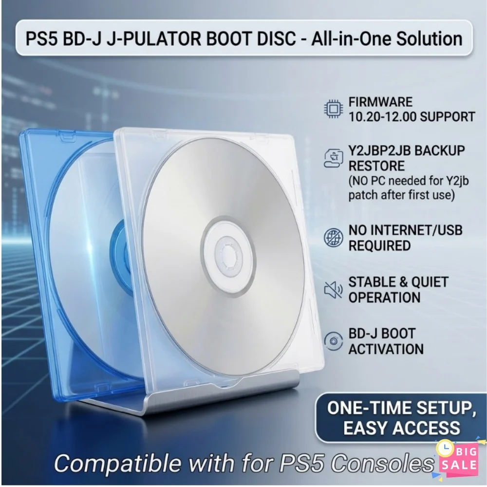 Image of BD-J Boot-Disc für PS5 10.20-12.00 Firmware Jailbreak Tinkering Disk Blu-ray Brenner Kein PC Erforderlich Y2JB Backup- und Wiederherstellungs-Tool-Kit