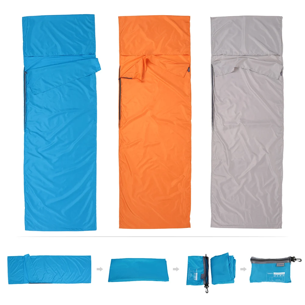 TOMSHOO 70*210CM Outdoor Travel Camping Hiking Polyester Pongee Healthy Sleeping Bag Liner with Pillowcase Portable Lightweight - view 5