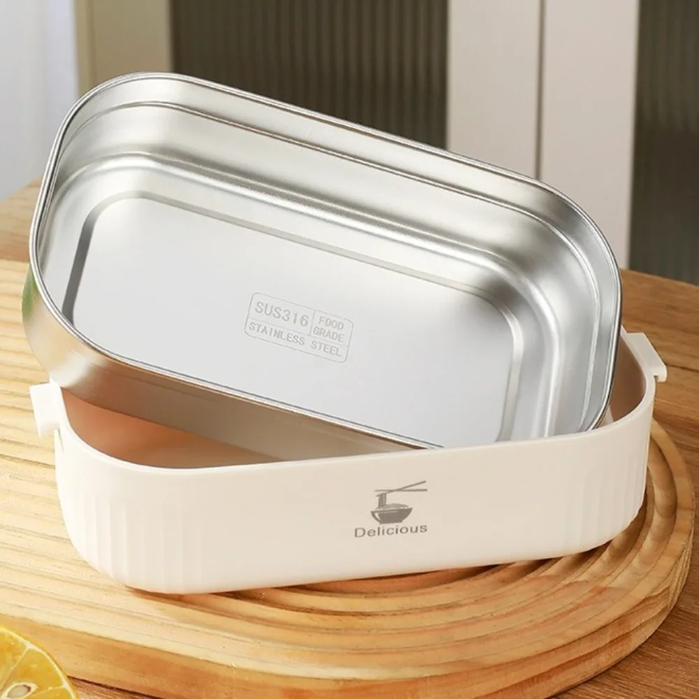 Leak Proof 304 Stainless Steel Lunch Box Airtight Lid Microwave Safe Insulated Luhch Box Stackable Meal Prep Container Picnic