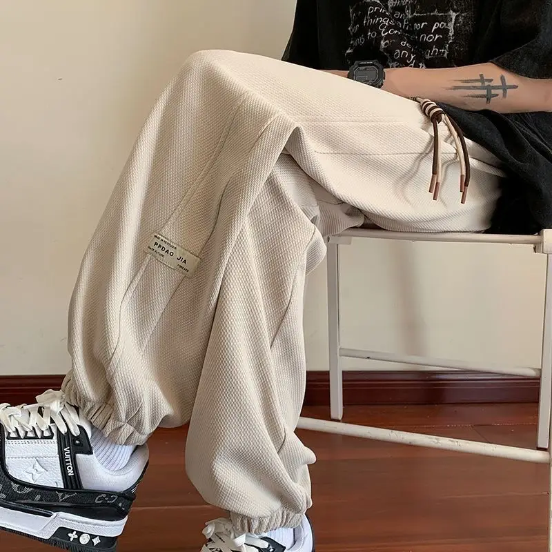 

Autumn and Winter Velvet Casual Sweatpants Drawstring Loose American Retro Leggings Trousers Men's Sports Pants