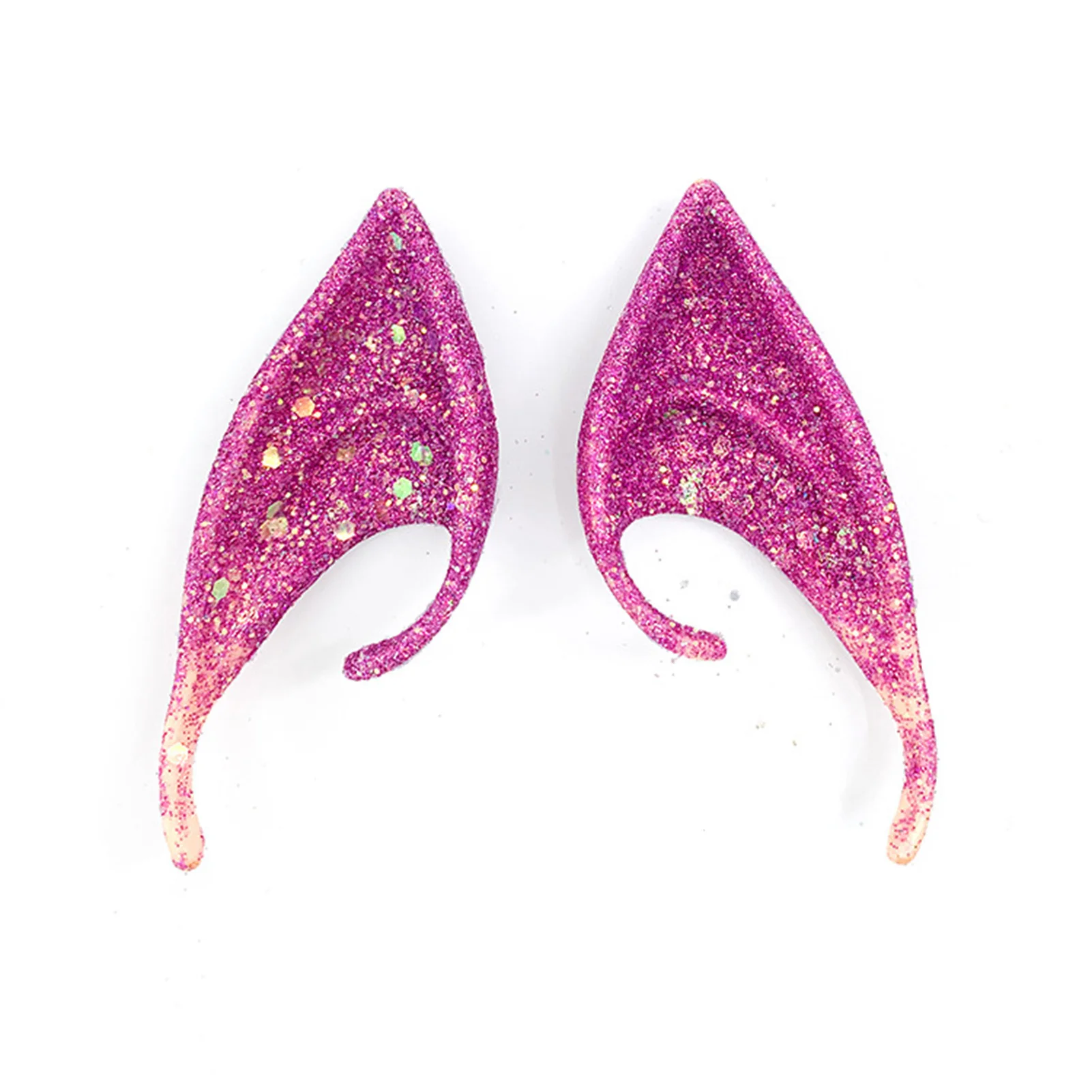 Personalized Glitter Elf Ears Crystal Sequins Cute Pointed Tip Anime Ears Props Costume Masquerade Accessories