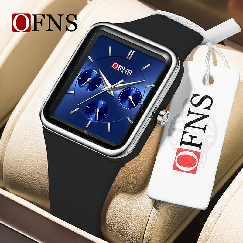 OFNS watch men's and women's quartz watch multi-function three-eye six-pin sports waterproof quartz watch