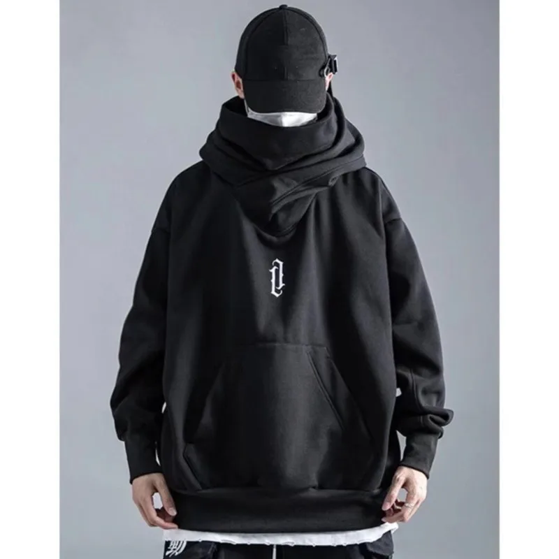 

Retro Y2K Hooded High neck Hoodie 2025 Autumn and Winter Loose and Casual High street Hip-hop Men's pullover couple set