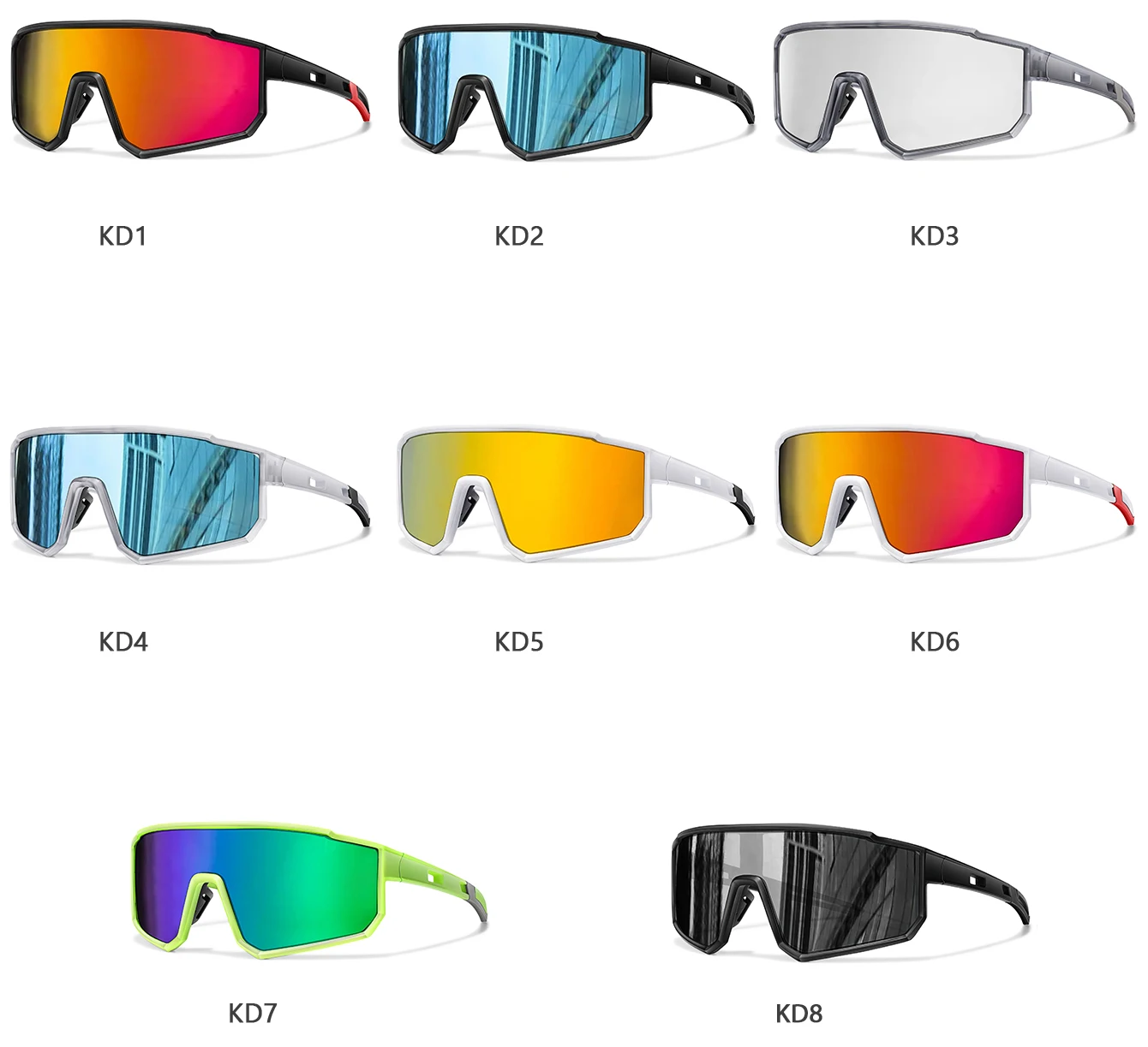 Trendige Angler-Sonnenbrillen für Männer und Frauen, lässige winddichte Brillen mit UV-Schutz für Outdoor-Sportarten, Laufen und Radfahren. – Detail 6