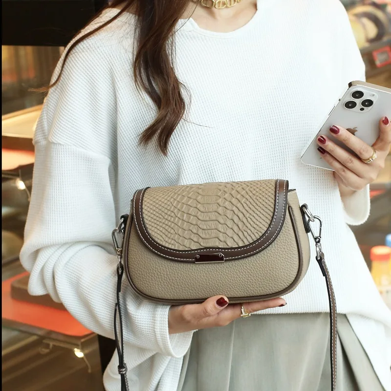 

Fashion Crocodile Pattern Women Genuine Real Leather Handbag Famous Designer Female Tote Bag Casual Lady Shoulder Crossbody Bag