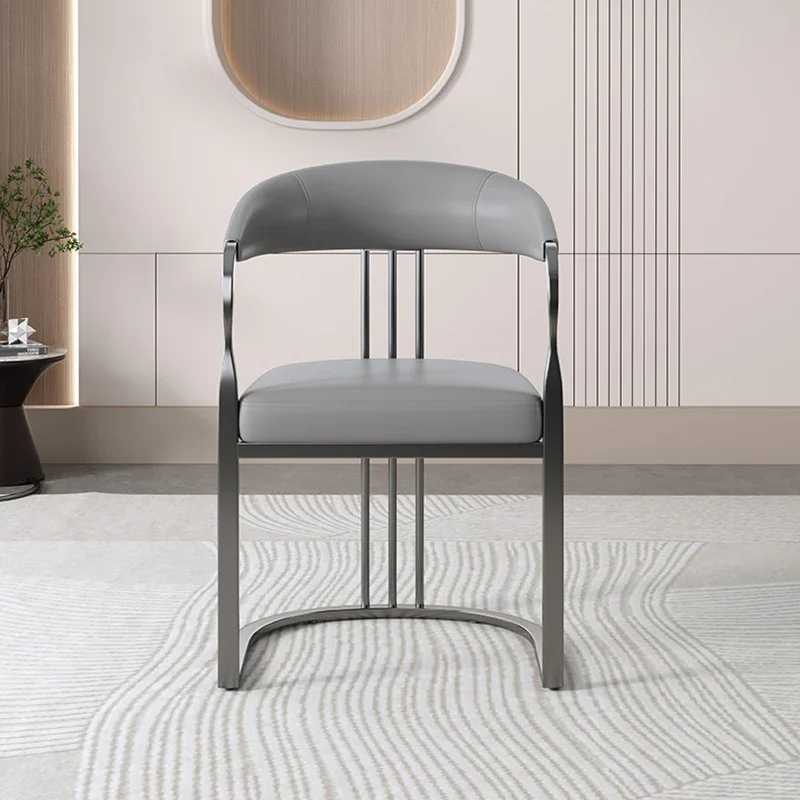 New Arm Table Dinner Chair Accent Luxury Leather Modern Luxuryer Chair Dinner Garden Stool Cadeiras Cafe Furniture