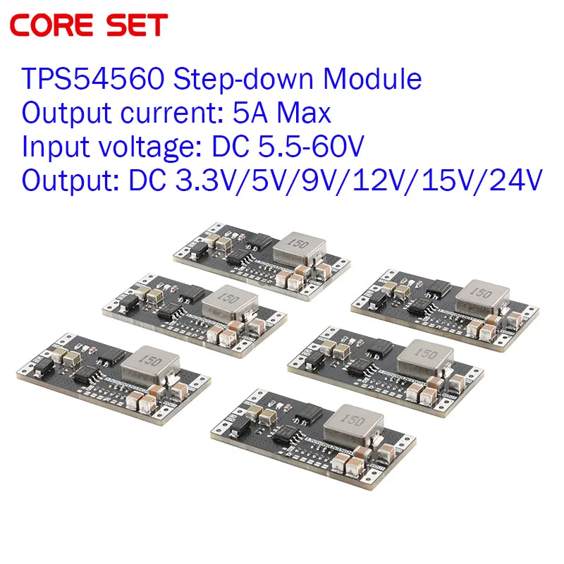 TPS54560 Moduł zasilacza obniżającego napięcie o niskim tętnieniu DC-DC Wysokonapięciowy prąd 5,5-60 V do 3,3 V/5 V/9 V/12 V/15 V/24 V 5A