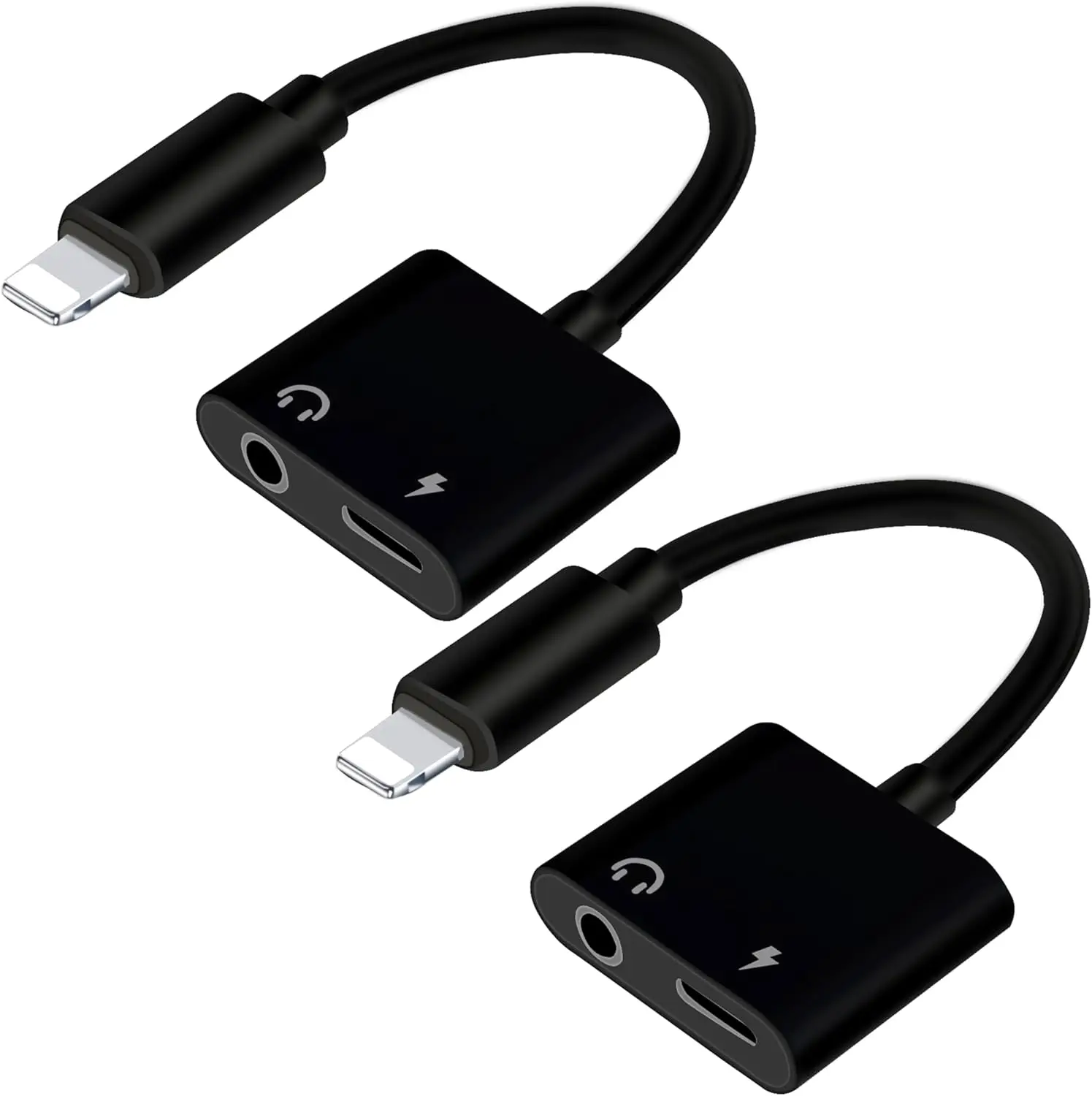 عبوتان من محول مقبس سماعة الرأس Lightning إلى 3.5 ملم لهواتف iPhone، معتمد من MFi، ومقسم صوت وشاحن Aux، iPhone 14–7 #1