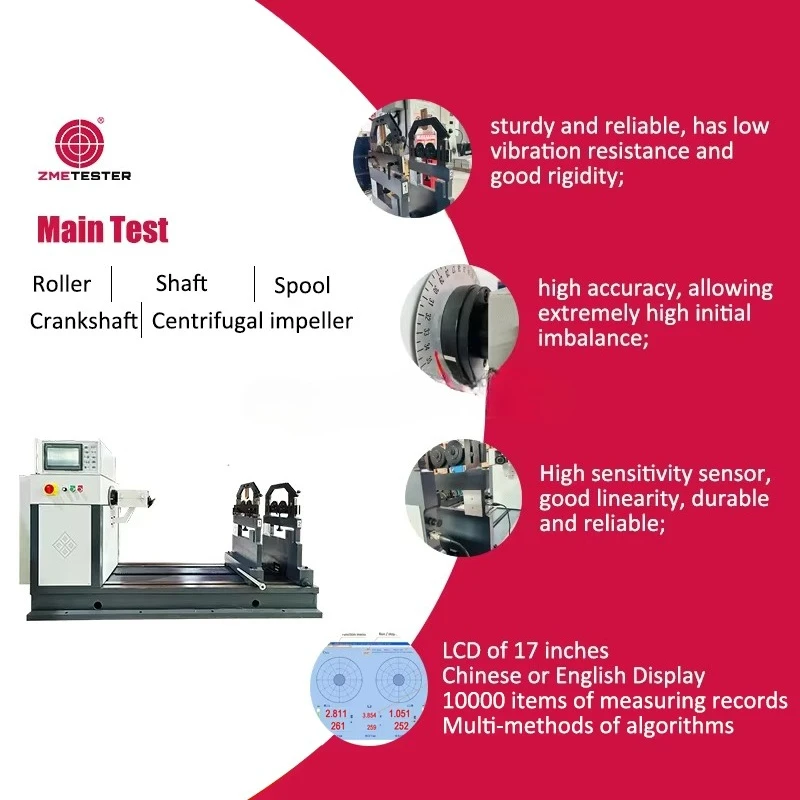 160KG Max Load LCD of 17 Inches Centrifugal Impeller Universal Joint Drive Shaft Dynamic Balancing Machine