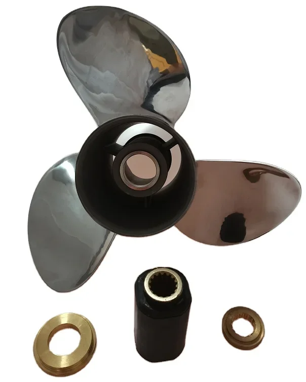 3 Blade 14X19 R/L Boat MARINE PROPELLER  Stainless Steel Interchangeable Propeller  OUTBOARD PROPELLER