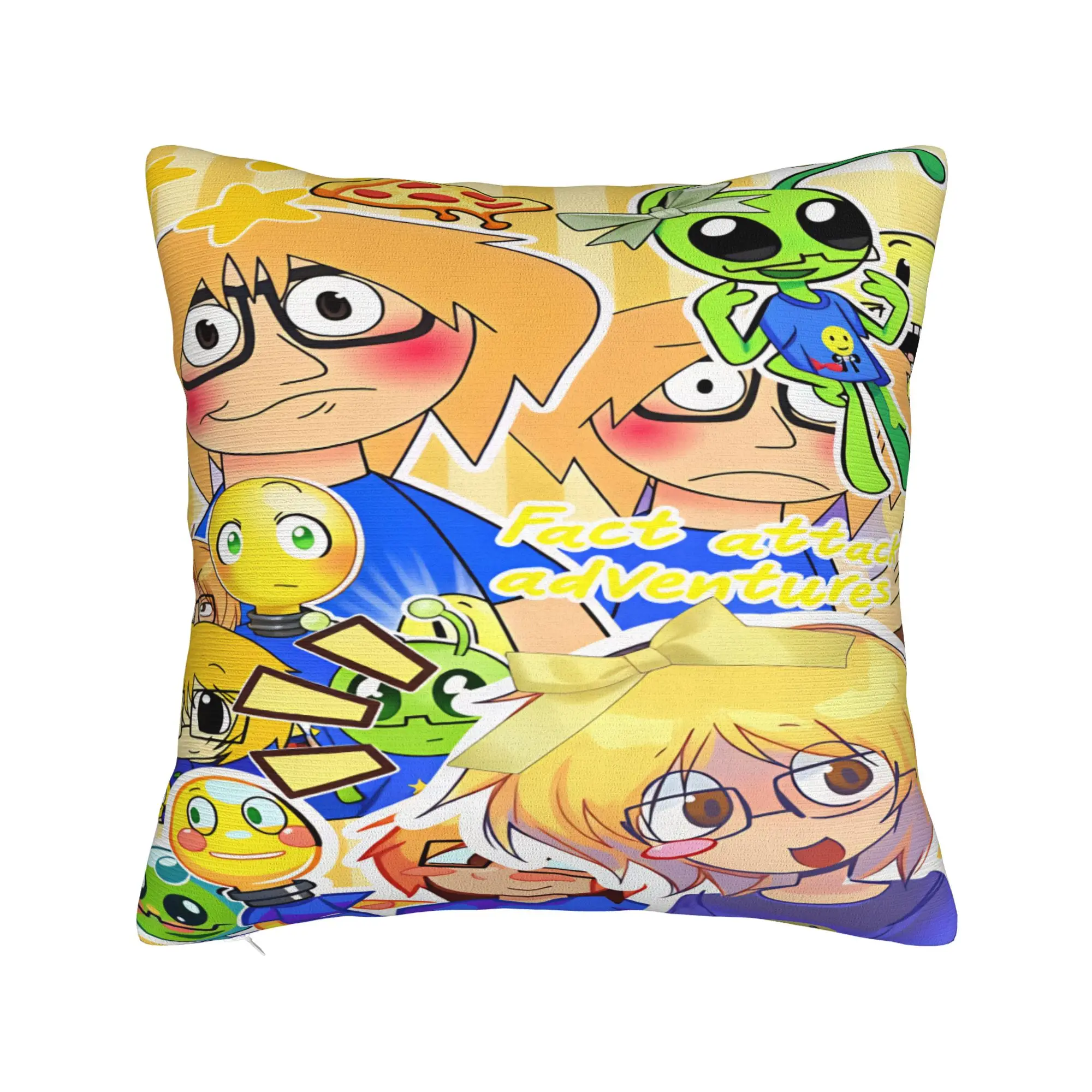 Fact Attack Adventures Pillow Cover  Kawaii Pillow Case For Sofa Home Decoration Comfy Cushion Cover Birthday Present