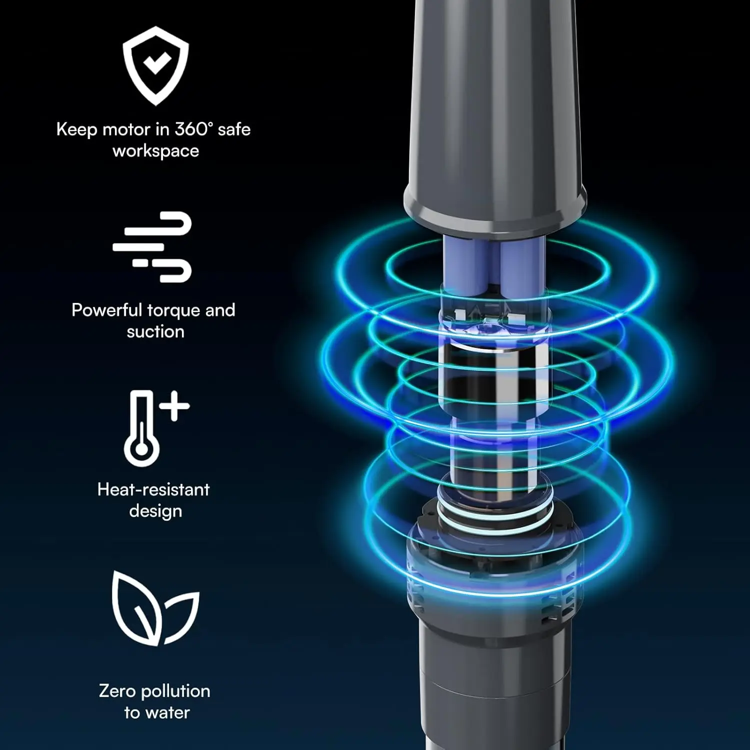 Handheld Pool Vacuum with 90 Mins Runtime, 13.2 GPM Suction, Dual Brush Heads for Above Ground Pools & Hot Tubs view 4