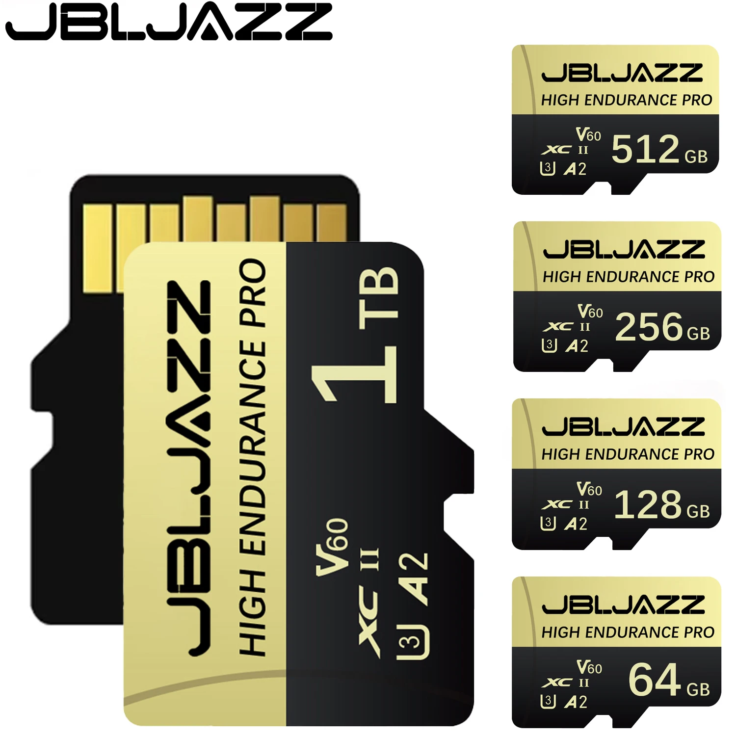 Tarjeta Micro TF SD de 1TB 512GB 256GB 128GB 64GB de alta velocidad, tarjeta de memoria U3 V60 TF Flash para teléfono y cámara con adaptador.