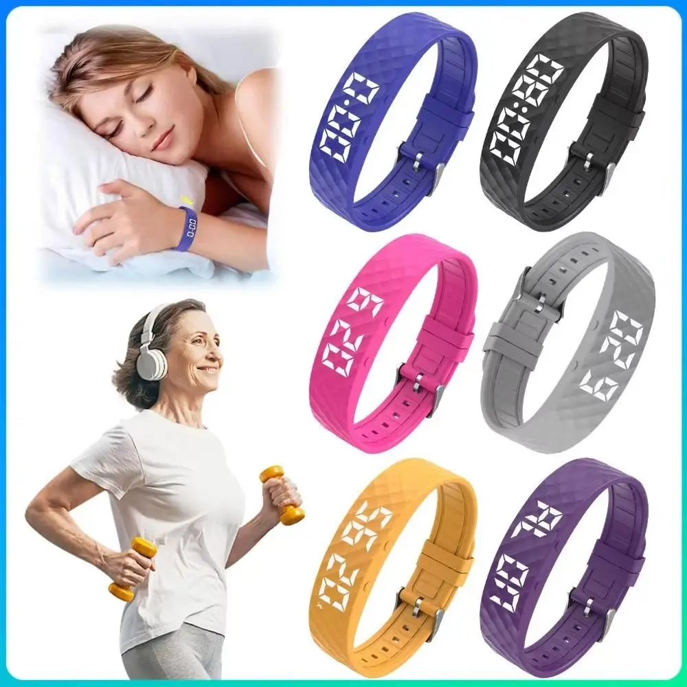 Rechargeable Fitness Bracelet Vibration-Alert Comfortable Lightweight Strap Silent Vibration Alarm Silent Vibration Real-Time