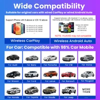 2026 2in 1 Wireless CarPlay Dongle Wireless Android Auto Adapter AI Smart Box 5Ghz WiFi Type-C/USB Plug and Play Car Accessories 5